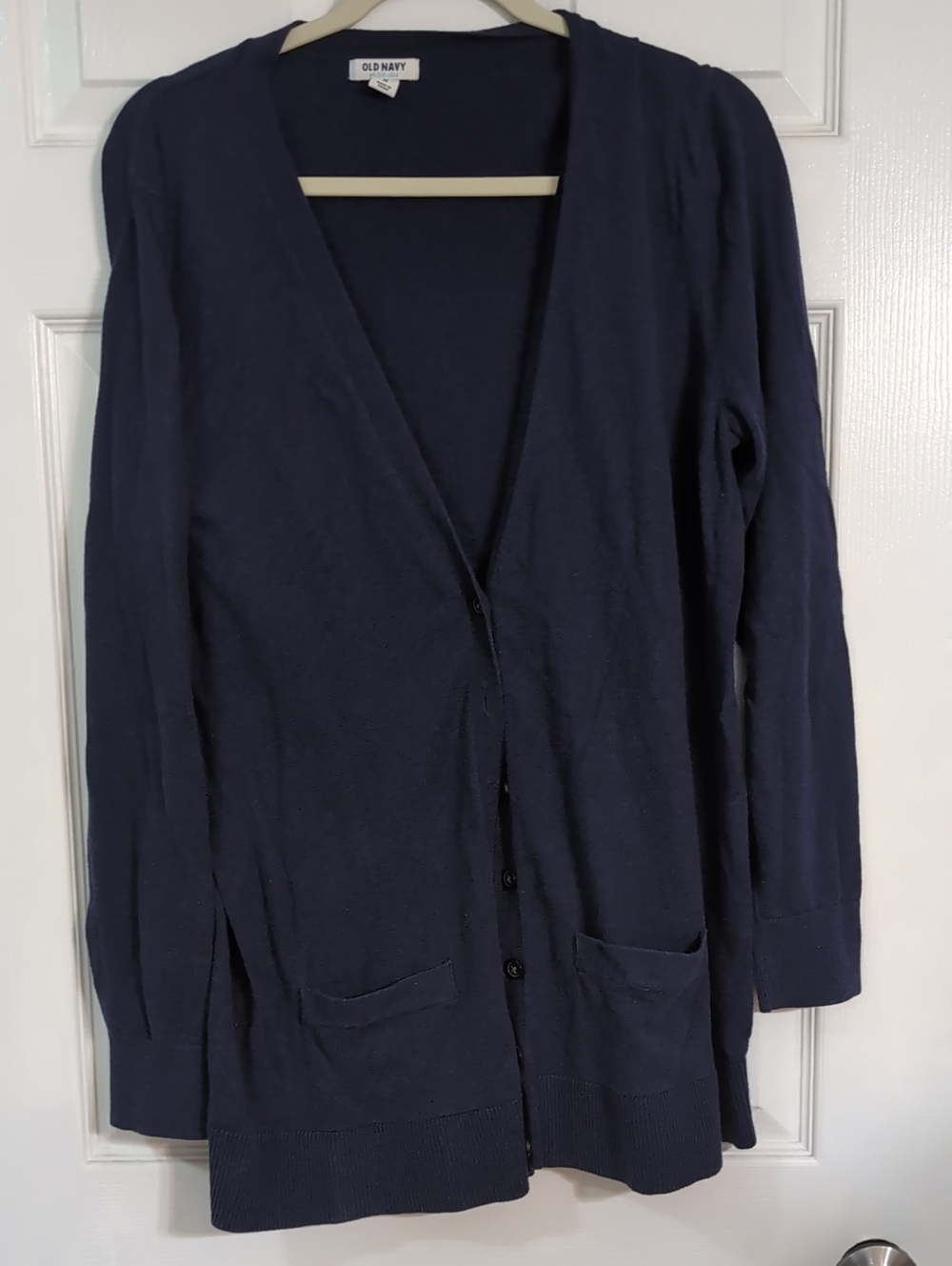 Old Navy Navy Button-Front V-Neck Cardigan
